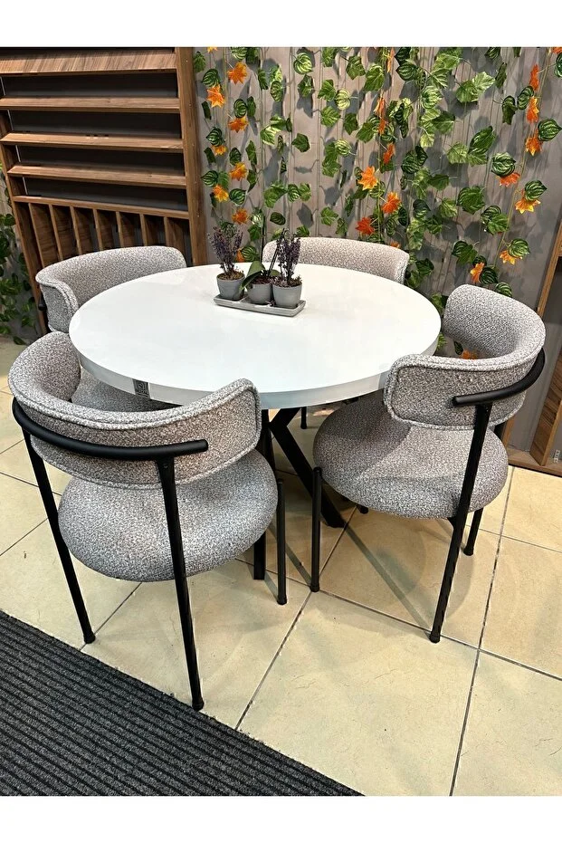 ELISA YUVARLAK 4 KİŞİLİK MUTFAK MASASI TAKIMI 